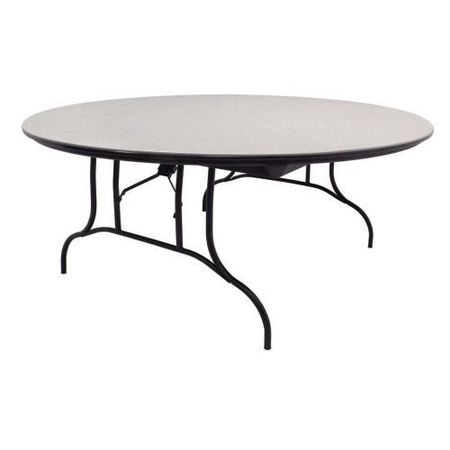 MITYLITE Plastic Folding Table, Gray, 72In. Round CT72GRB1